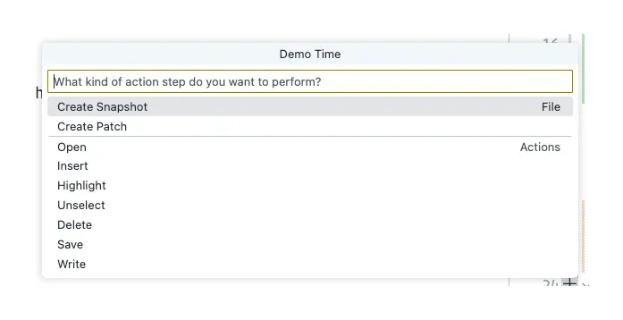 Add a demo step from the "Demo Time: Add demo step" command